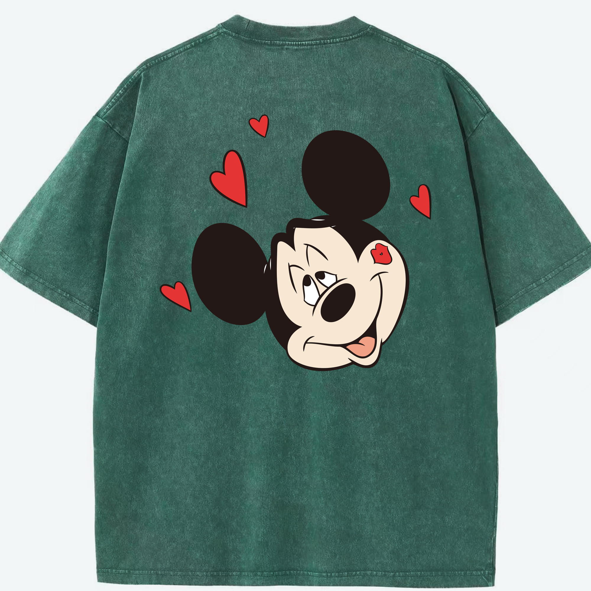 （画像用） ミッキーマウス Mickey Mouse 綿100% ヴィンテージ風 半袖Tシャツ（背面プリント）